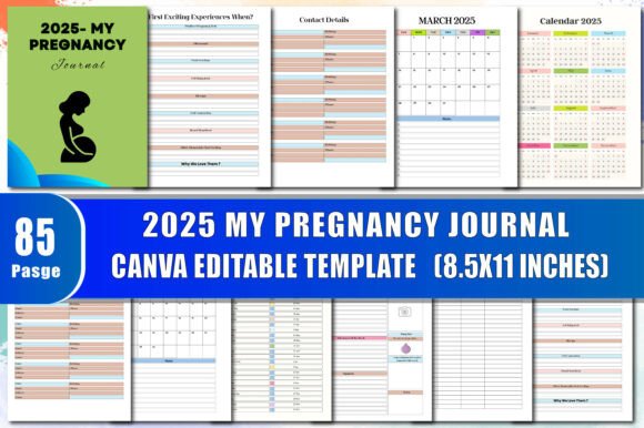 2025 My Pregnancy Journal: A Thoughtfully Designed, Print-Ready Canva Template for Modern Expectant Parents