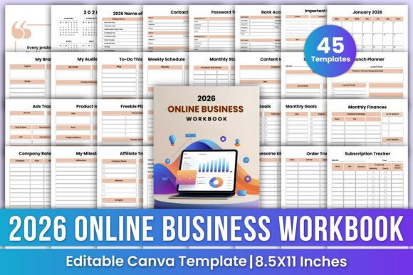 2026 Online Business Workbook Canva