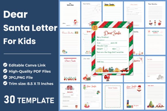 Dear Santa Letter for Kids Canva