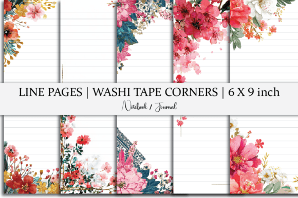 Notebook Line Page Washi Tape Corner